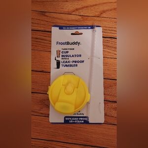 Leak-Proof Yellow Lid and Straw Set For Frostbuddy To- Go Buddy